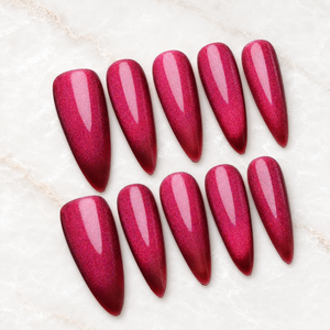 Pink Voltage Cat Eye Press-On Nails - Aninail