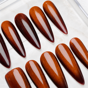 Molten Amber Cat Eye Press-On Nails - Aninail