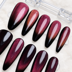 Mulberry Magnet Cat Eye Press-On Nails - Aninail