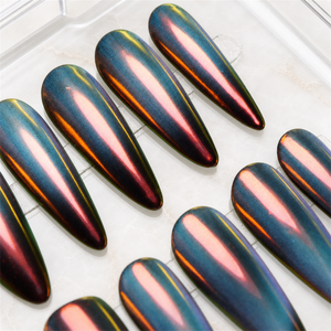 Sunset Chrome Cat Eye Press-On Nails - Aninail
