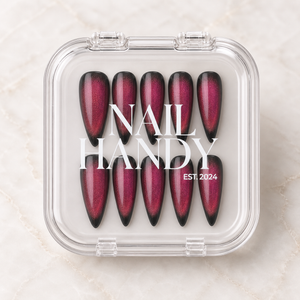 Garnet Eclipse Cat-Eye Press-On Nails - Aninail