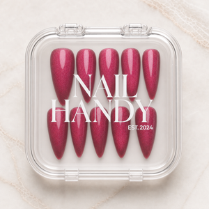 Pink Voltage Cat Eye Press-On Nails - Aninail