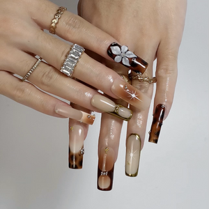 Charm Bloom 3D Floral Press-On Nails - Aninail