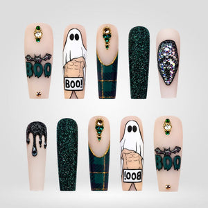 Emerald Boo Press-On Nails - Aninail