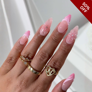 Gentle Blooms 3D Floral Press-On Nails - Aninail