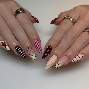 Poka Dot Bow Designs Press-On Nails - Aninail