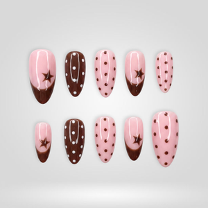 Dot Striped Mixed Design Press-On Nails - Aninail