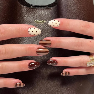 Poka Dot Bow Designs Press-On Nails - Aninail