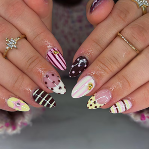 Poka Dot Bow Designs Press-On Nails - Aninail