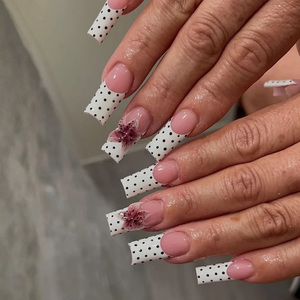 Poka Dot Bow Designs Press-On Nails - Aninail