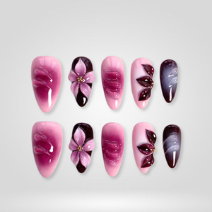Enchanted Bloom Floral Press-On Nails - Aninail