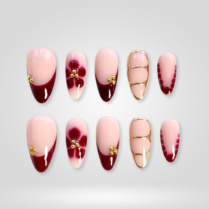 Enchanted Bloom Floral Press-On Nails - Aninail