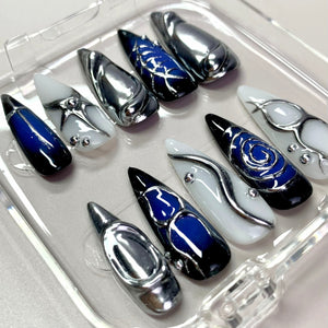 Futuristic Space Press-On Nails - Aninail