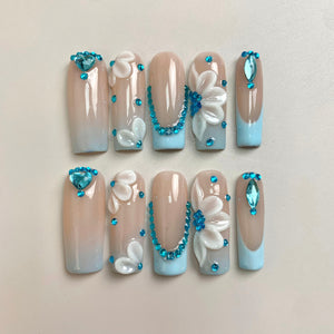 Frosted Flower Press-On Nails - Aninail