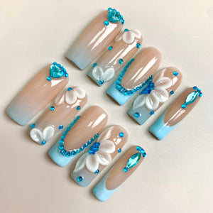 Frosted Flower Press-On Nails - Aninail