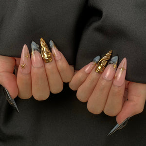 Royal Flame 3D Chrome Press-On Nails - Aninail