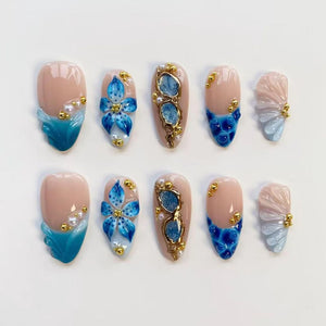 Floral Breeze Summer Press-On Nails - Aninail