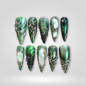 Nocturne Glitch Chrome Press-On Nails - Aninail