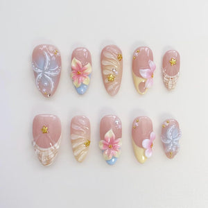 Floral Breeze Summer Press-On Nails - Aninail