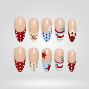 Rhinestone Dot Sparkle Press-On Nails - Aninail