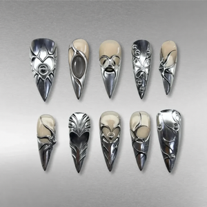 Metallic Vibe Chrome Press-On Nails - Aninail