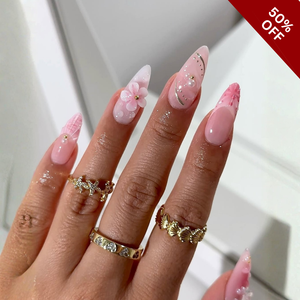 Gentle Blooms 3D Floral Press-On Nails - Aninail