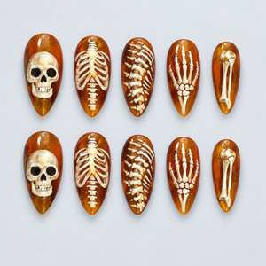 Amber Remains Halloween Almond Press-On Nails - Aninail