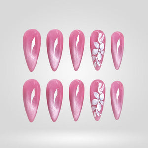 Pink Orchid 3D Floral Press-On Nails - Aninail