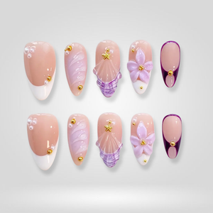 Golden Lily Spring 3D Press-On Nails - Aninail