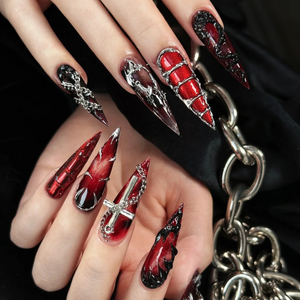 Shadow Angel Dark Gothic Press-On Nails - Aninail