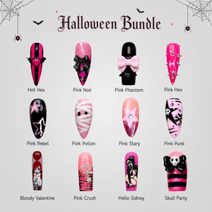 Pink Hex Halloween 12-Set Bundle Press-On Nails - Aninail