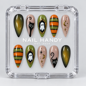 Olive Oddities Halloween Almond Press-On Nails - Aninail