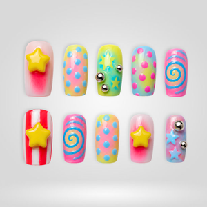 Candy Swirl 3D Press-On Nails - Aninail