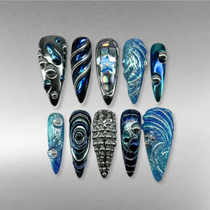 Metallic Vibe Chrome Press-On Nails - Aninail