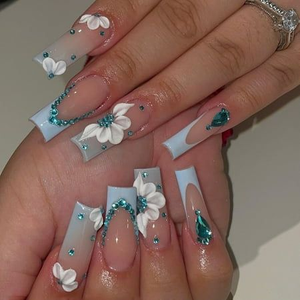Frosted Flower Press-On Nails - Aninail