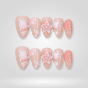 Petal Glowy 3D Floral Press-On Nails - Aninail