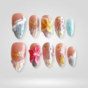 Seaside Muse Koi Ocean Press-On Nails - Aninail