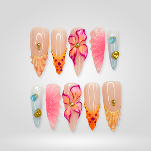 Seaside Muse Koi Ocean Press-On Nails - Aninail