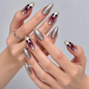 Phantom Tears Halloween Almond Press-On Nails - Aninail