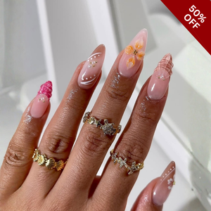 Gentle Blooms 3D Floral Press-On Nails - Aninail