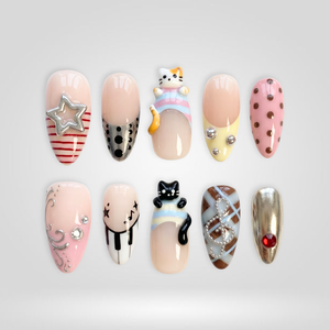 Cute Cat Press-On Nails - Aninail