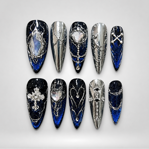Midnight Halo 3D Gothic Press-On Nails - Aninail