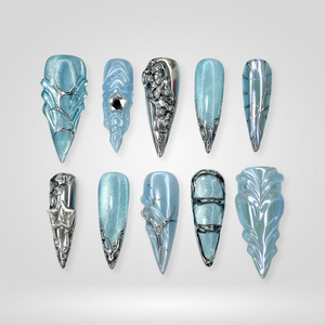 Metallic Vibe Chrome Press-On Nails - Aninail