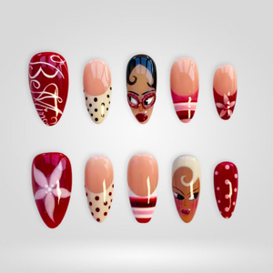 Retro Doll Almond Press-On Nails - Aninail