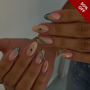 Golden Whisper Pearl Floral Press-On Nails - Aninail