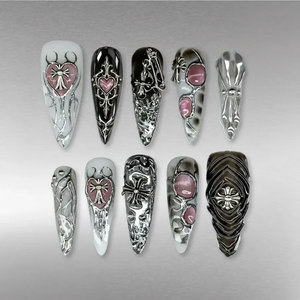 Metallic Vibe Chrome Press-On Nails - Aninail