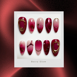 Berry Glow 3D Red Press-On Nails - Aninail