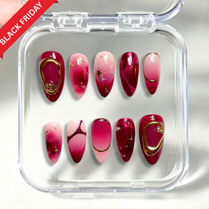 Berry Glow 3D Red Press-On Nails - Aninail