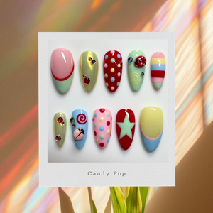 Sweet Candy 3D Y2K Polka Press-On Nails - Aninail