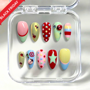 Sweet Candy 3D Y2K Polka Press-On Nails - Aninail